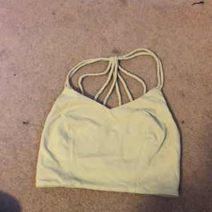 Tan Crop Top with open cage style back